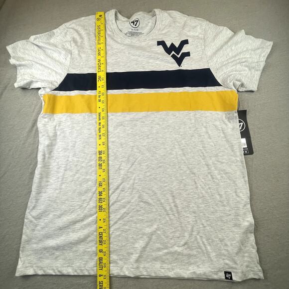 WVU West Virginia University New Gray Retro Striped Tee Gray Mountaineers XL NWT - Picture 6 of 6